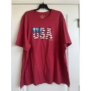 Faded Glory Men's USA 2013 Red Short Sleeve Patriotic T-shirt 2XL NWT